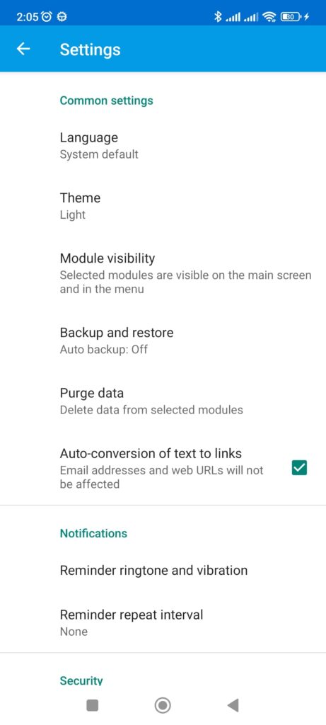 EssentialPIM Settings