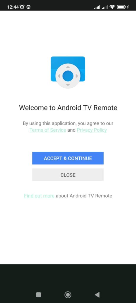 Android TV Remote Welcome