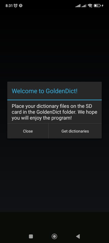 GoldenDict Welcome