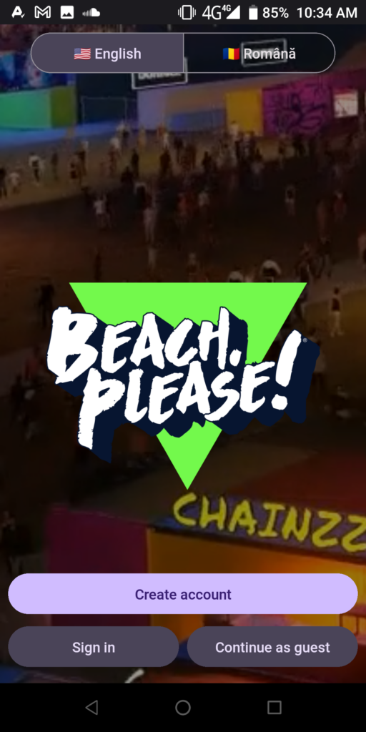 Beach Please Create account