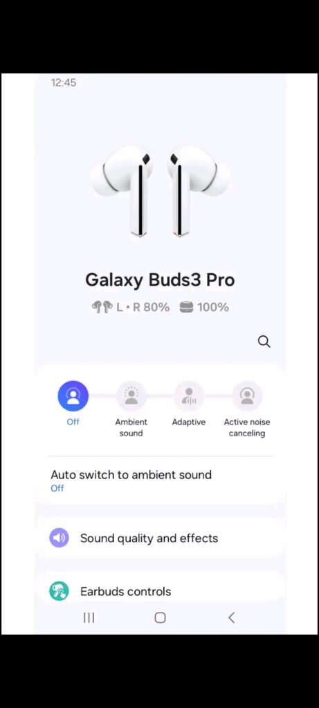 Galaxy Buds3 Pro Manager Main page