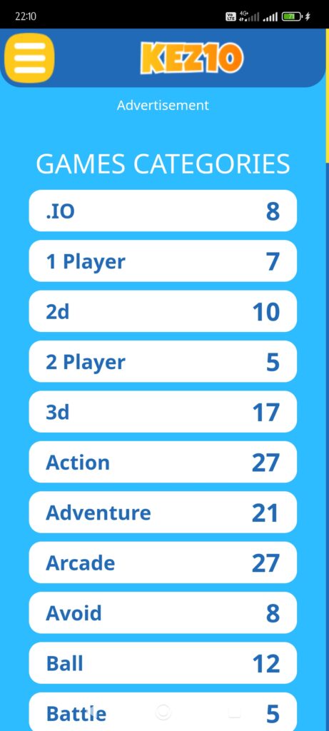 KEZTEN Games Categories