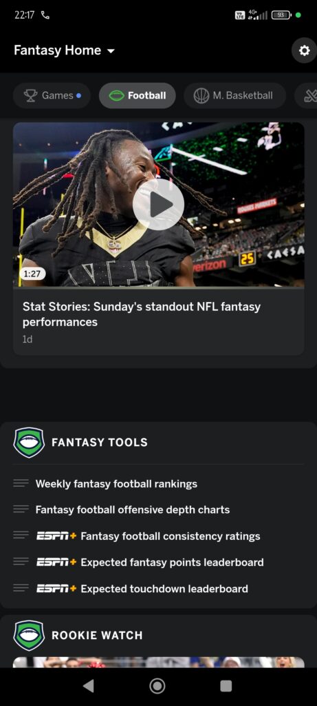 ESPN Fantasy Sports Watch