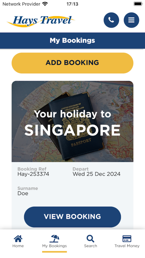 Hays Travel My bookings