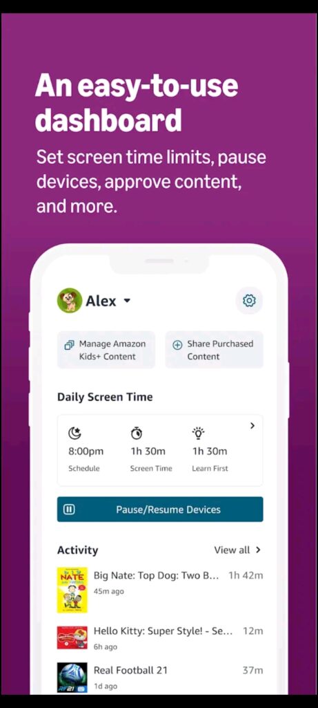 Amazon Kids Parent Dashboard Dashboard