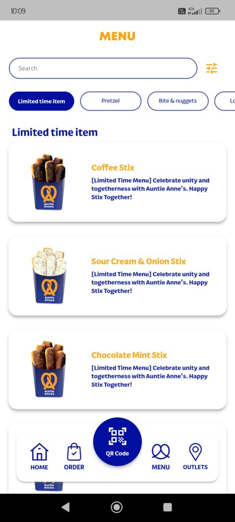 Auntie Annes MY Menu