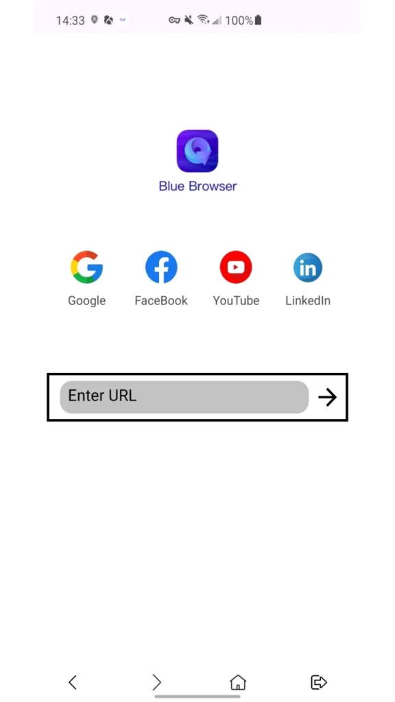 Blue Browser Main page