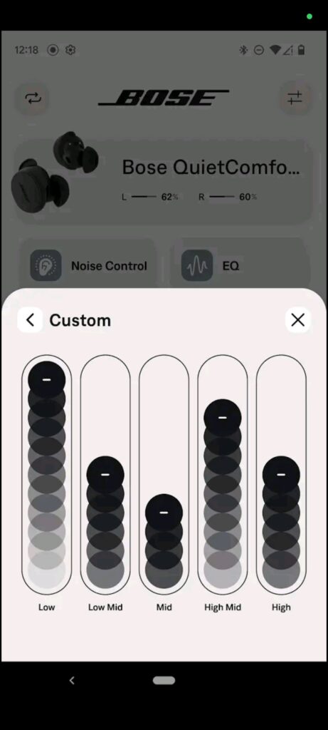 Bose QC Earbuds Equalizer