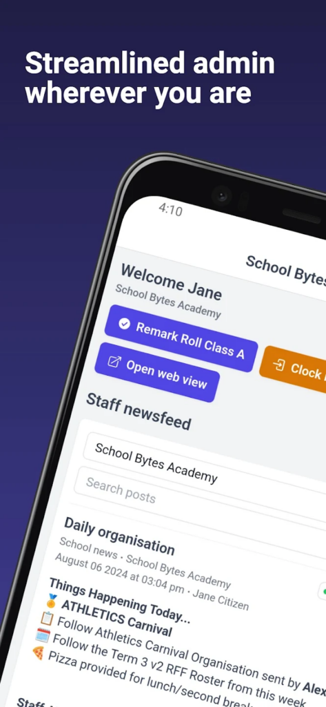 School Bytes for Staff Welcome