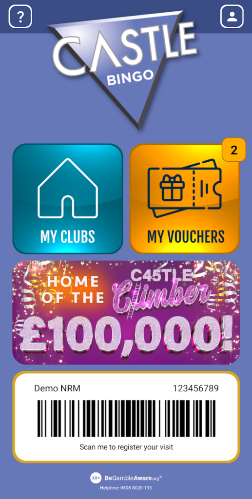 Castle Bingo Main page