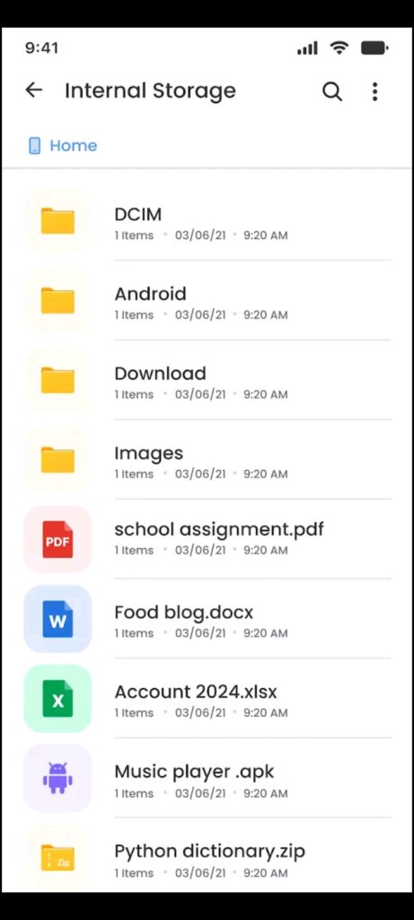 AI File Manager Internal storage