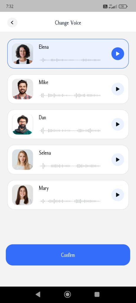 Listen AI Change voice