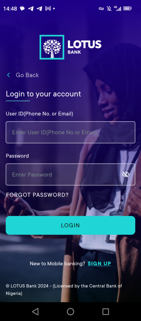 LOTUS Bank Login