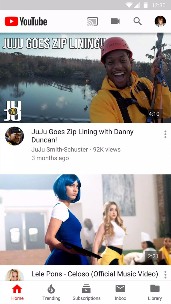 YouTube Lite Homepage